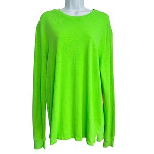 Cotton Citizen Neon Green Long Sleeve Tee Shirt Size Large NWT
